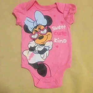 NEW Disney Minnie Onesie "Pink Cute Kind" 0/3 MO